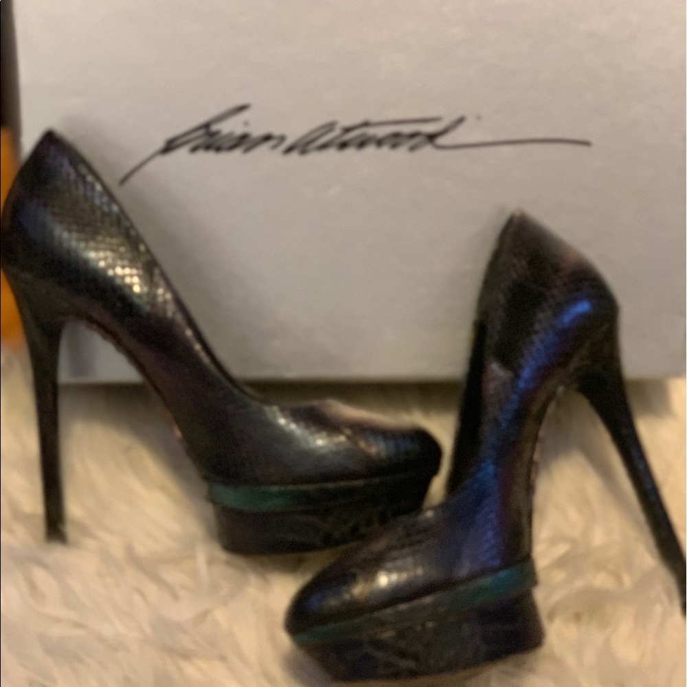 B Brian Atwood Exotic Python Platform Pumps - image 5